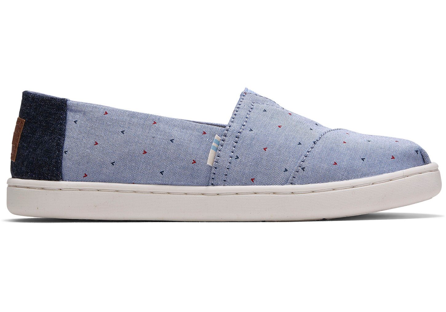 Toms Classics Heart Motif Woven - Kids Alpargata Espadrilles - Blue - NZ - 067923KNZ